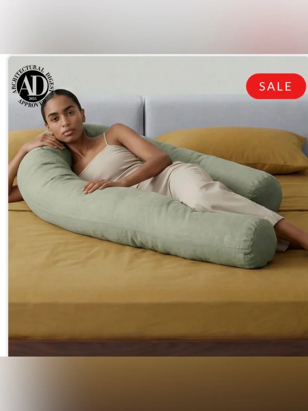 Buffy Wiggle Pillow with cream cover